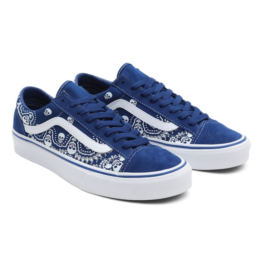 Vans Bandana Style 36 Dam Blå/Vita - Vans Låga Skor Rea Online (XQAYM6298)